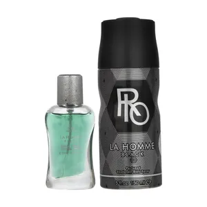 عطر جیبی مردانه ریو کالکشن مدل La Homme حجم 20 میلی لیتر به همراه اسپری بدن مردانه مدل La Homme حجم 150 میلی لیتر 