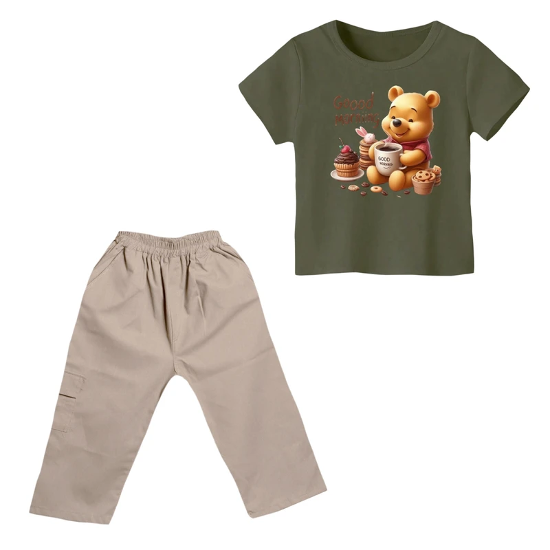 ست تی شرت و شلوارک پسرانه مدل پو کد 35