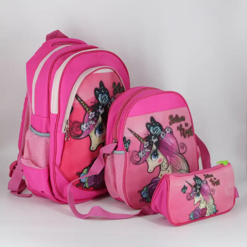 کوله پشتی طرح یونیکورن به همراه جامدادی و کیف غذا