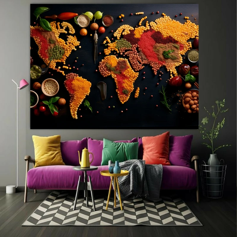  تابلو بوم طرح نقشه مدل ادویه جات کد BK1733