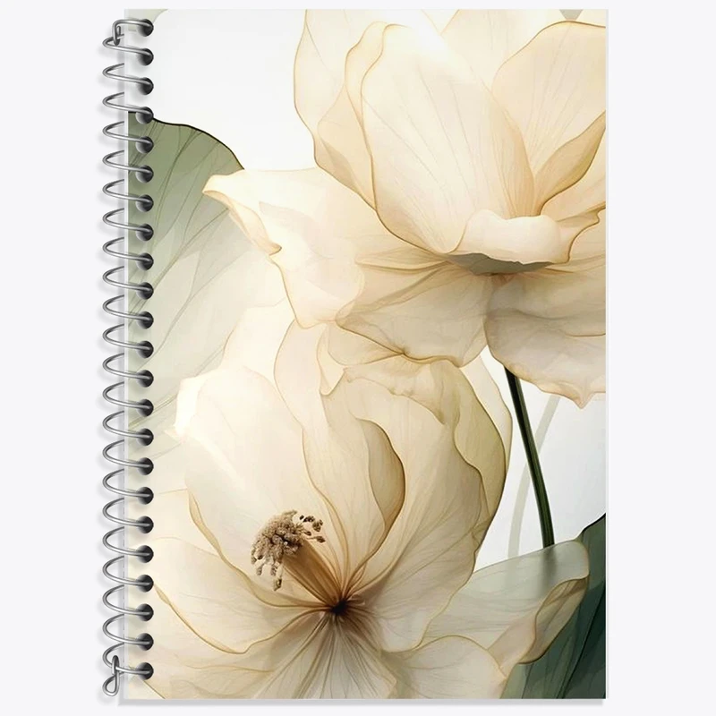 دفتر زبان 50 برگ خندالو مدل دو خط طرح گل کد F1306