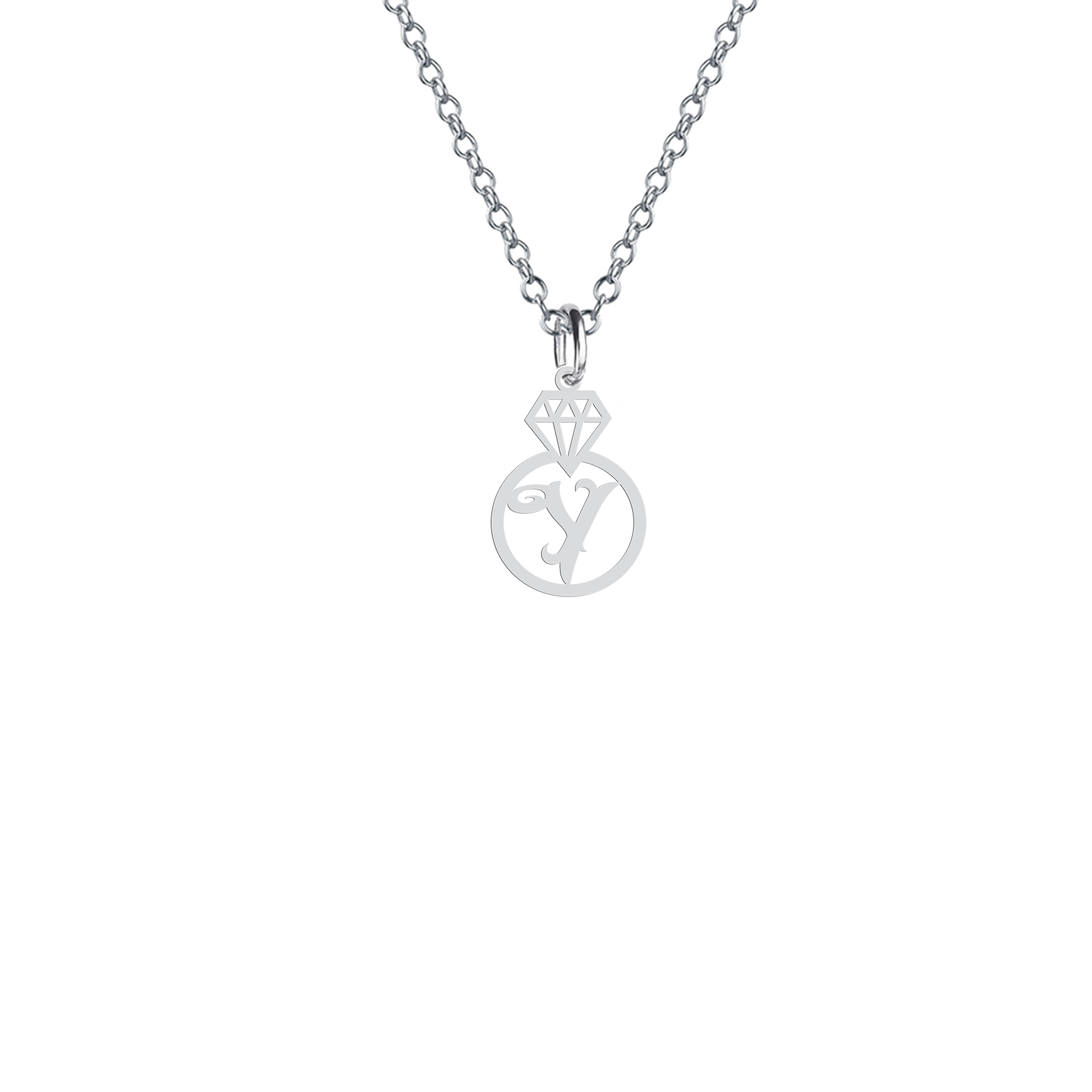 گردنبند هایکا طرح الماس و حرف y مدل s.ha2-859