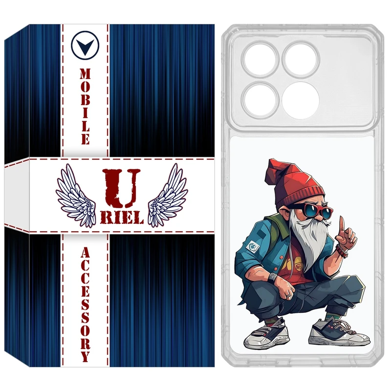 کاور یوریل مدل Clear کد 48 طرح پیرمرد مناسب برای گوشی موبایل شیائومی Poco X6 Pro