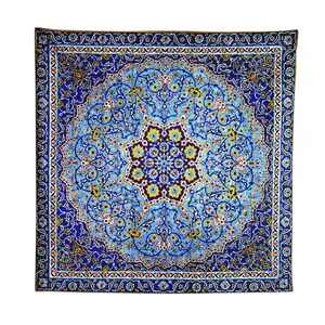 رومیزی مدل مخمل طرح کاشی کد 111