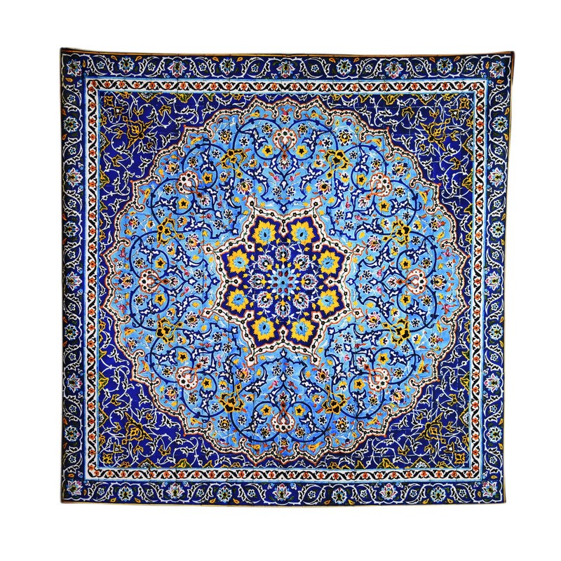 رومیزی مدل مخمل طرح کاشی کد 111