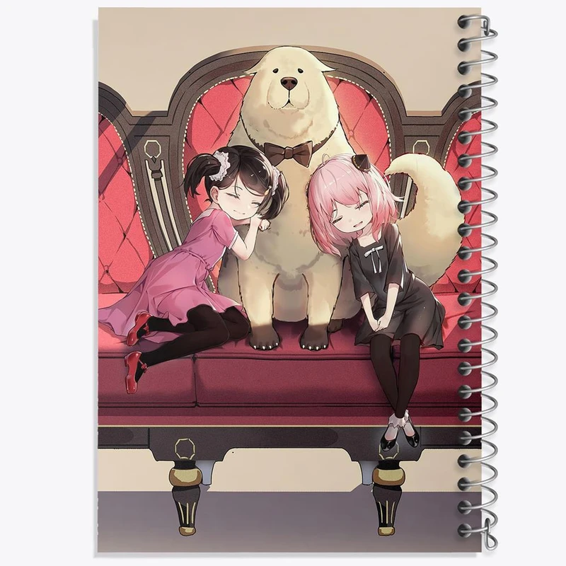 دفتر شطرنجی 50 برگ خندالو طرح انیا فورجر و بکی انیمه اسپای ایکس فمیلی Spy x Family کد 17707