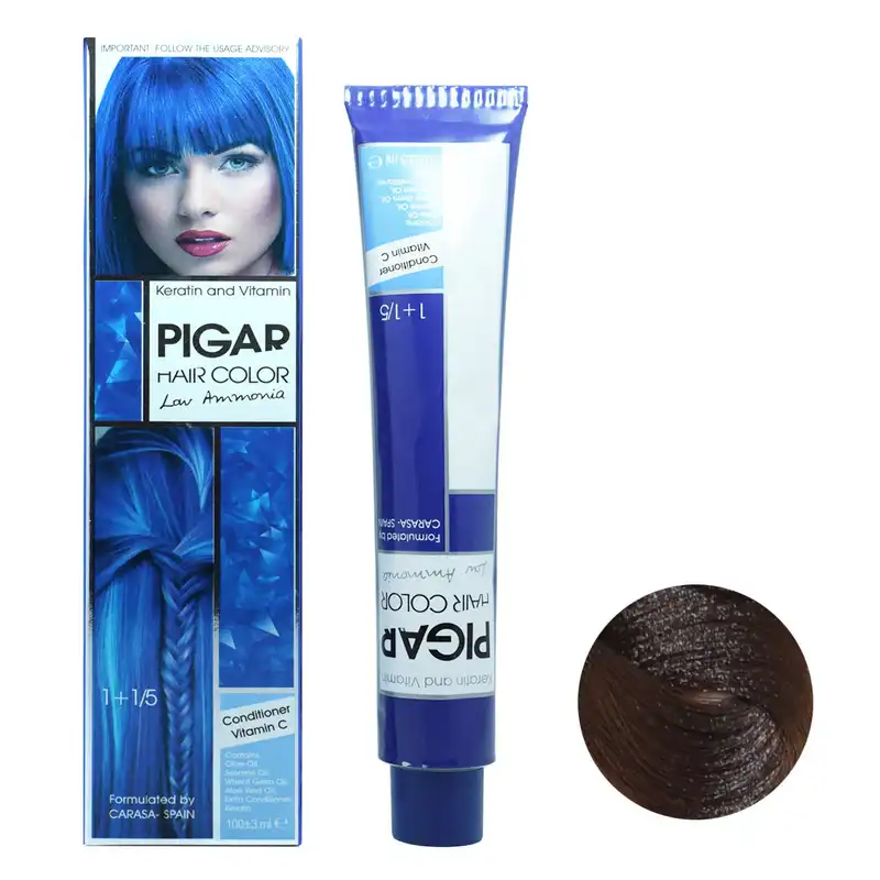 رنگ مو پیگار شماره G4 حجم 100 میلی لیتر رنگ قهوه ای طلایی روشن