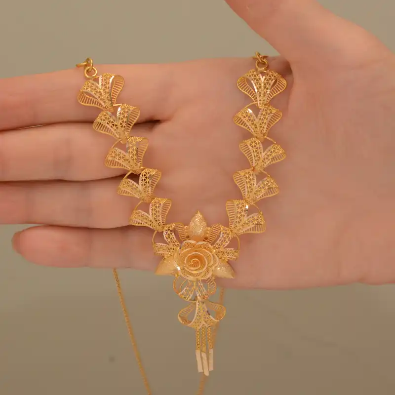 گردنبند طلا 18 عیار زنانه طلای مستجابی مدل بحرینی کد 2