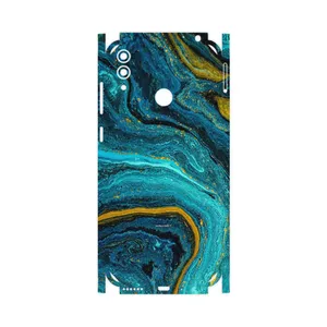 MAHOOT Turquoise marblewith golden streaks-FullSkin Cover Sticker for Honor 8C