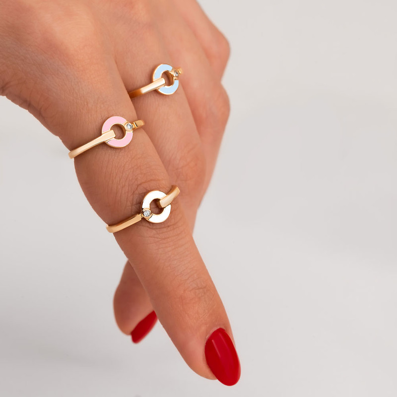 انگشتر طلا 18 عیار زنانه ماوی گالری مدل دیاموند سایز 54