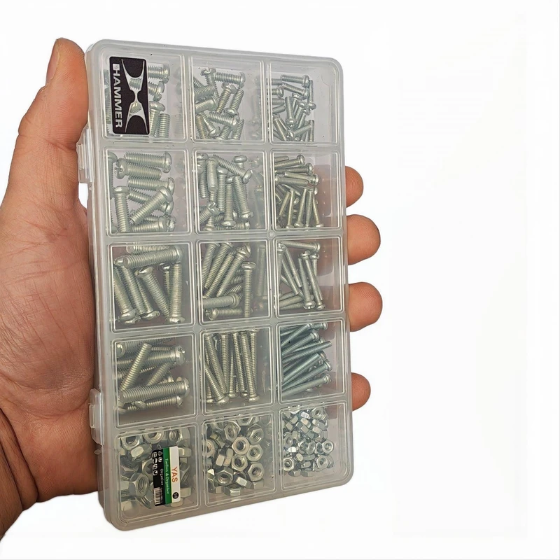 عکس شماره 2 : پیچ استوانه و مهره هامر مدل multiple sizes k بسته 360 عددی