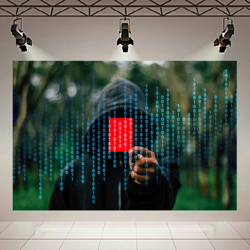 پوستر طرح هکر مدل Red Card & Binary Code کد AR23040