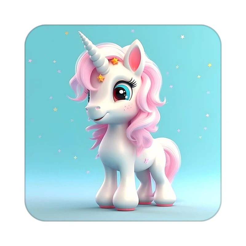 زیر لیوانی کاکتی طرح اسب تک شاخ و یونیکورن مدل mp31006