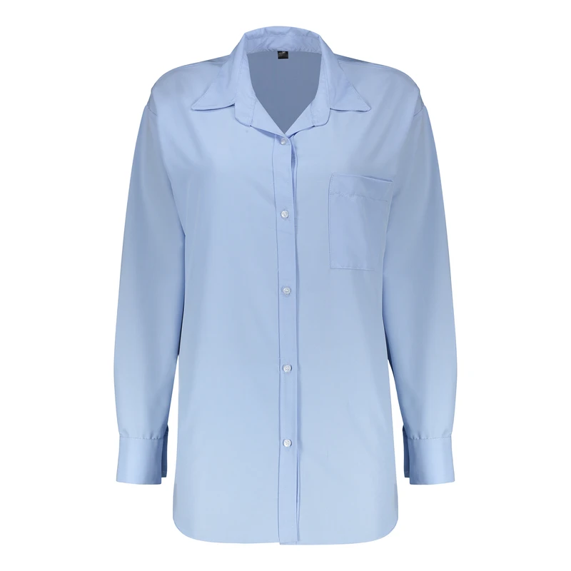 شومیز آستین بلند یقه برگردان زنانه مدل ساده