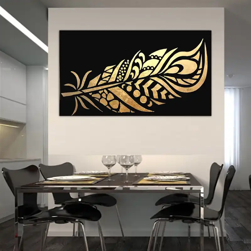 تابلو نقاشی ورق طلا مدل پر دکوراتیو کد 310