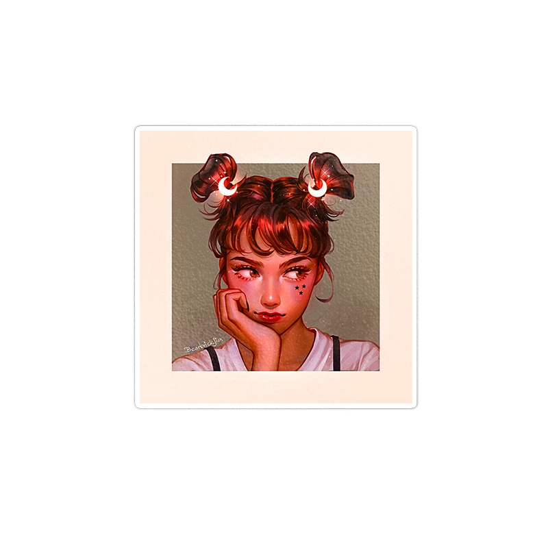 استیکر تزئینی موبایل و تبلت ماسا دیزاین مدل stkv0410 طرح girl