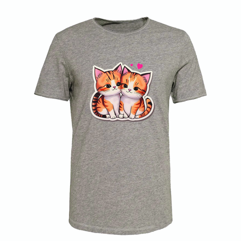 تی شرت آستین کوتاه زنانه مدل T345 طرح گربه