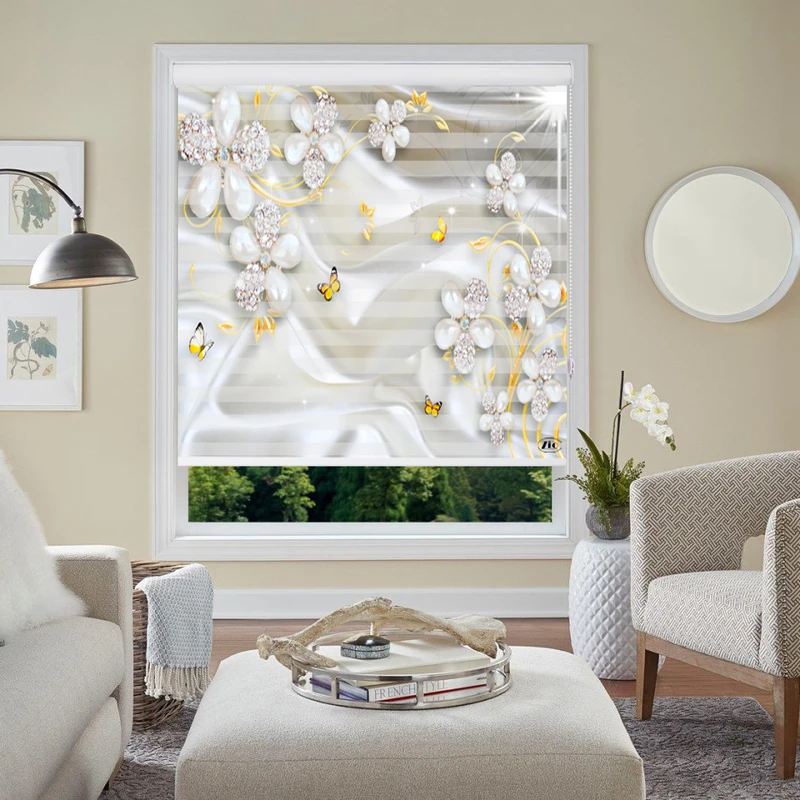 پرده زبرا زیو طرح TD-65 سایز 160x180 سانتی متر