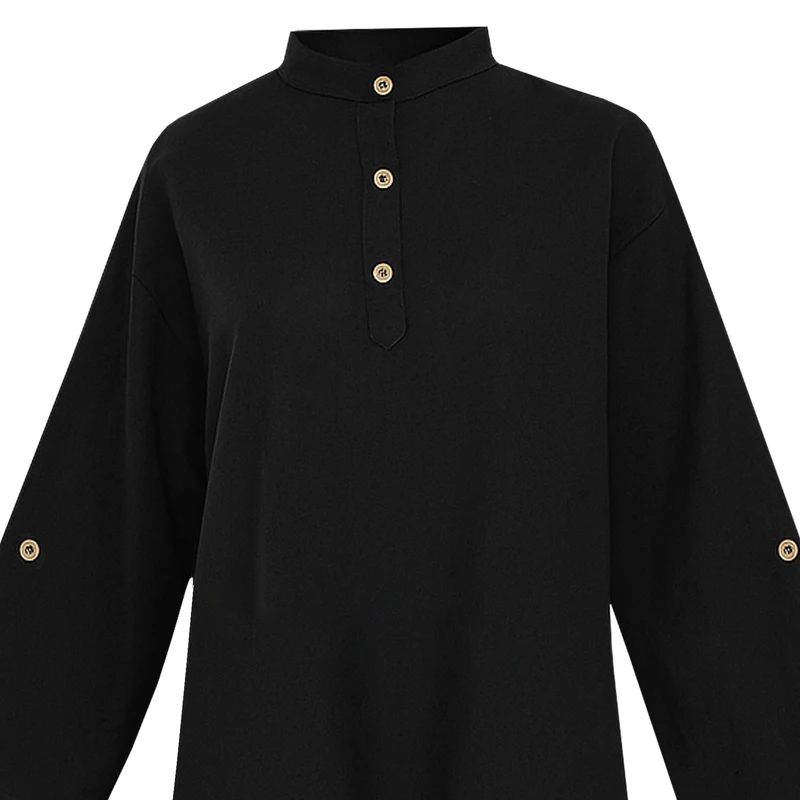 عکس شماره 4 : ست تونیک و شلوار رسمی زنانه مدل سه دکمه لینن 24082649