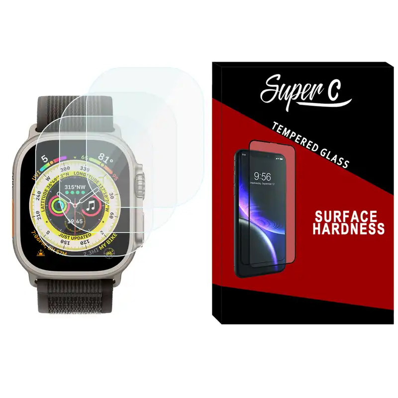محافظ صفحه نمایش شیشهای سوپرسی مدل SH-SC مناسب برای ساعت هوشمند الترا TW8 بسته سه عددی
