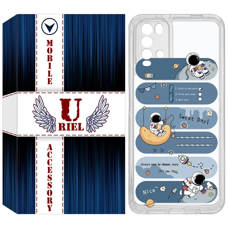 کاور یوریل مدل Clear کد 18 طرح فضانورد مناسب برای گوشی موبایل شیائومی Redmi 9T / Poco M3