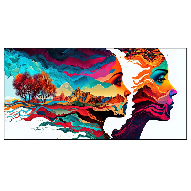 فرش پارچه‌ای مدل فرشینه طرح زن و طبیعت کد AR3060409