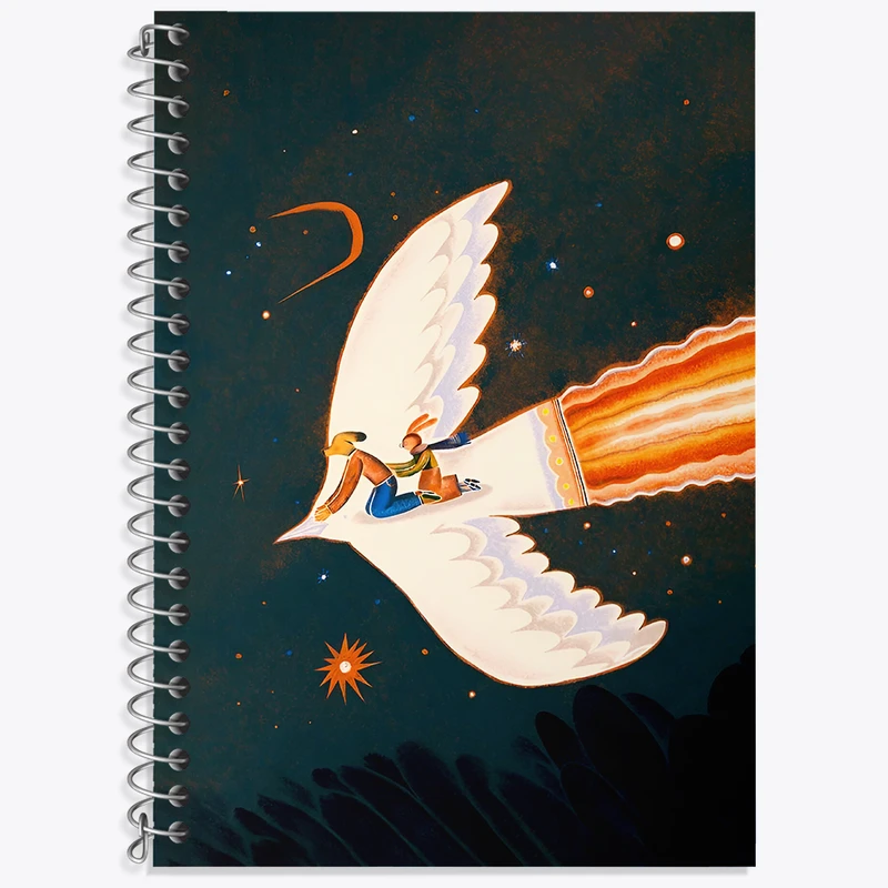 دفتر زبان 50 برگ خندالو مدل دو خط طرح پرواز کد N4812