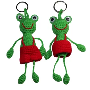 جا کلیدی بافتنی مدل آویز قورباغه مجموعه دو عددی