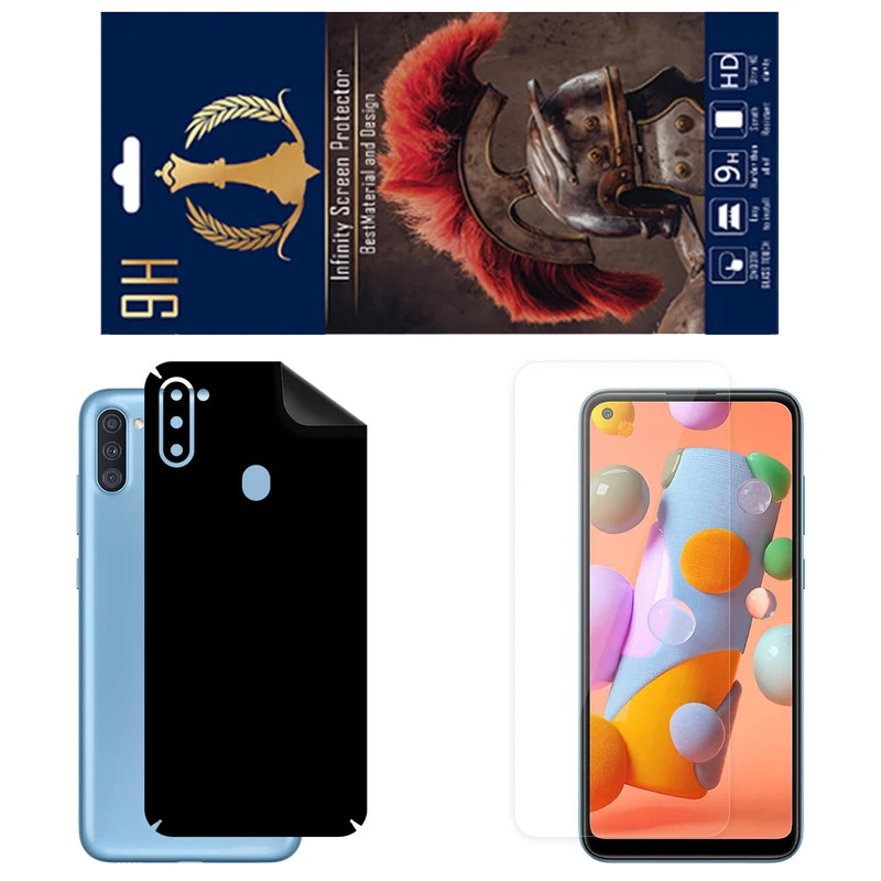 برچسب پوششی اینفینیتی مدل RG مناسب برای گوشی موبایل سامسونگ Galaxy M11 به همراه محافظ صفحه نمایش