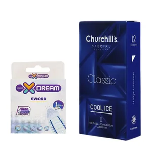 کاندوم چرچیلز مدل Cool Ice بسته 12 عددی به همراه کاندوم ایکس دریم مدل Sword