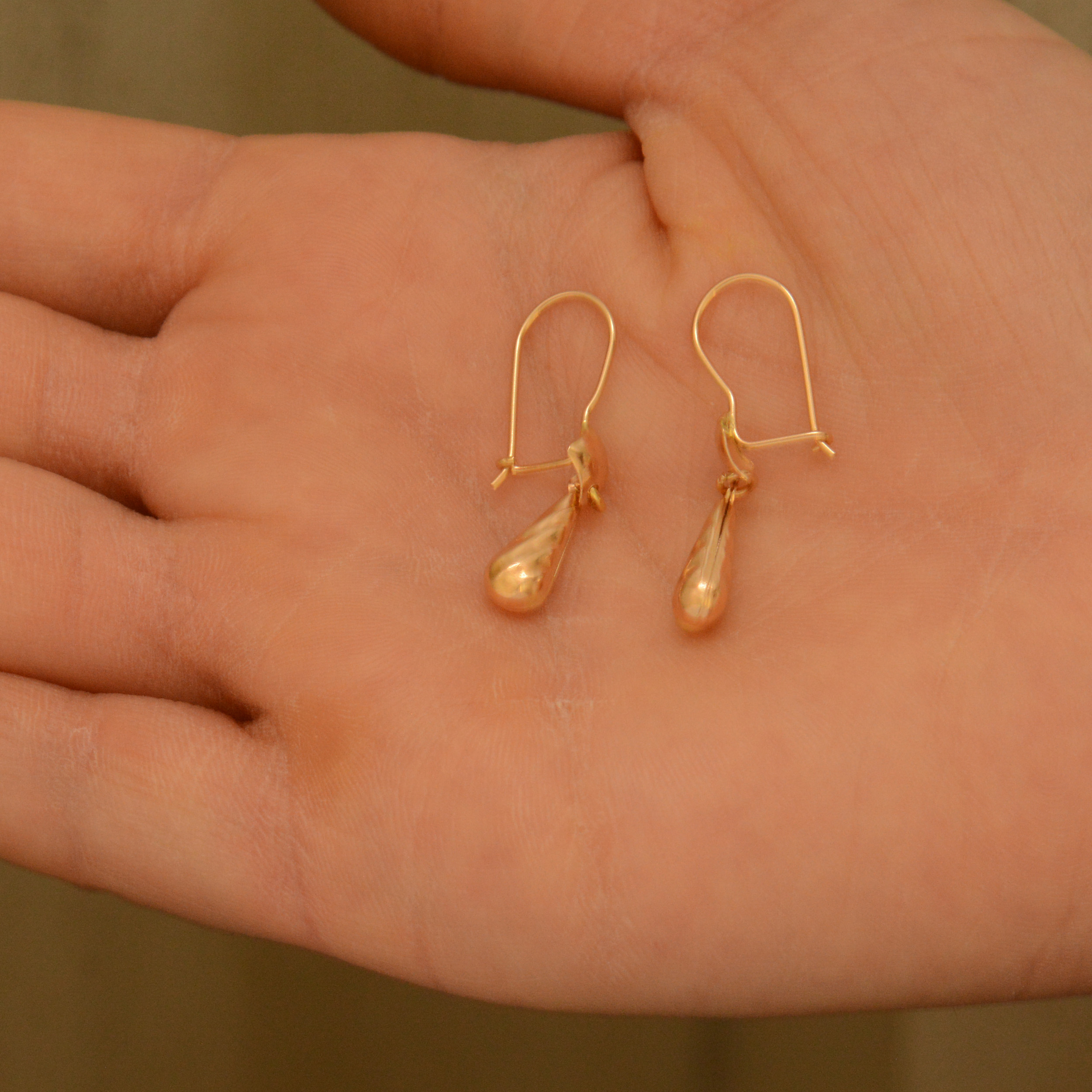 گوشواره طلا 18 عیار زنانه طلای مستجابی مدل اشک کد 342