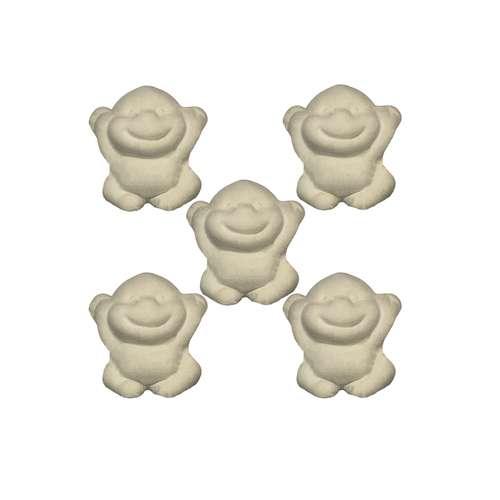 مجسمه خام سفالی مدل میمون مجموعه 5 عددی