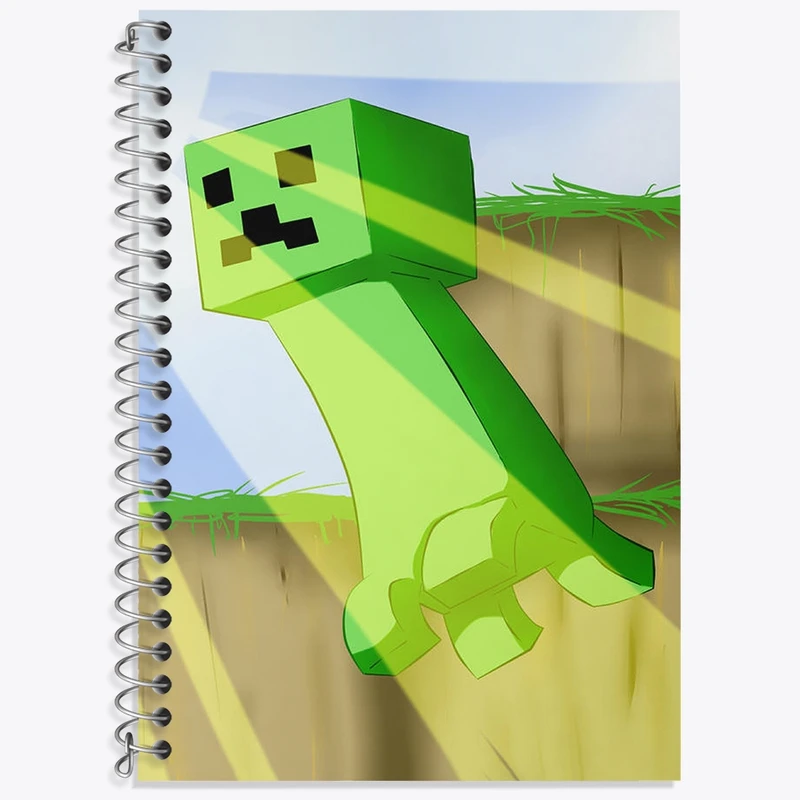 دفتر زبان 50 برگ خندالو مدل دو خط طرح ماینکرافت (Minecraft) کد N48