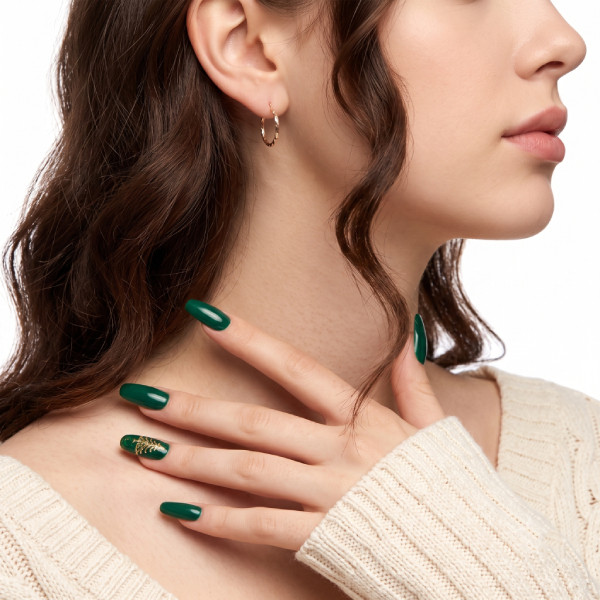 گوشواره حلقه‌ای طلا 18 عیار زنانه کاج گلد گالری مدل تراش - 3