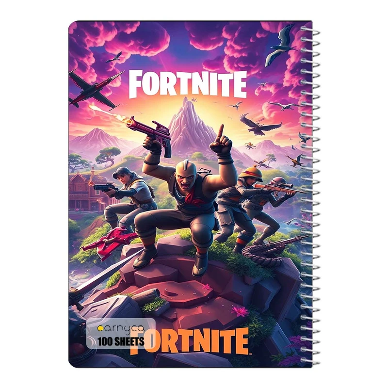 دفتر مشق 100 برگ سیمی کارنیکا طرح فورتنایت Fortnite کد 33258