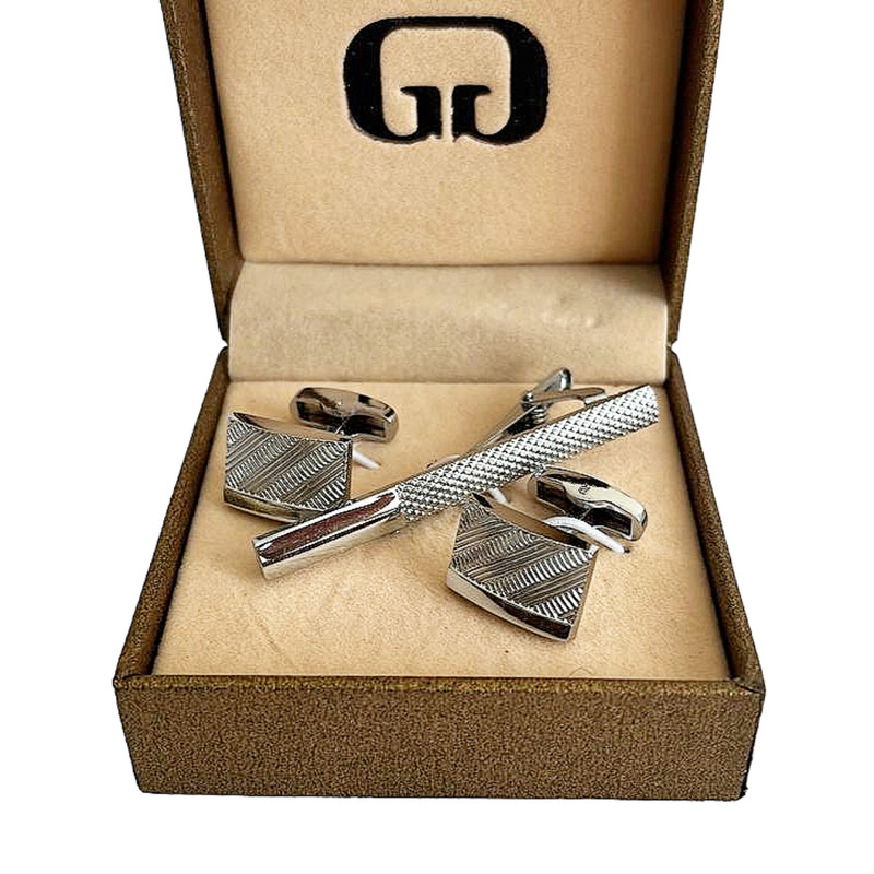 ست دکمه سردست و گیره کراوات مردانه مدل a2002