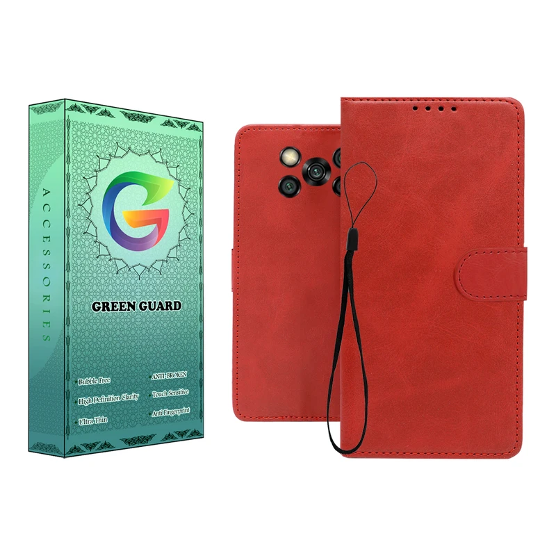کیف کلاسوری گرین گارد طرح چرمی مدل Landing مناسب برای گوشی موبایل شیائومی Poco X3 / X3 NFC / X3 Pro به همراه بند آویز
