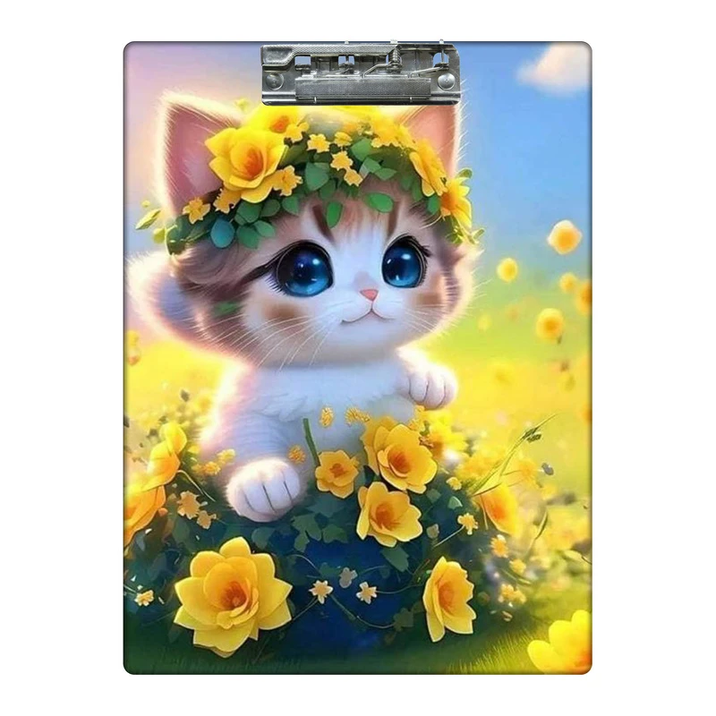 تخته شاسی طرح گربه با تاج گل  کد 2578231 سایز A4