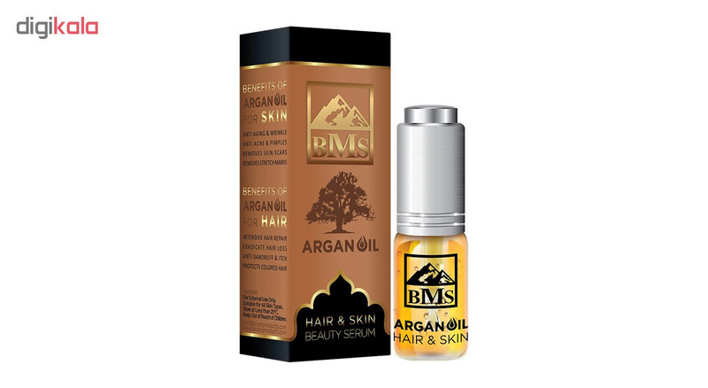 روغن پوست و مو بی ام اس مدل Argan oil حجم 10 میلی لیتر
