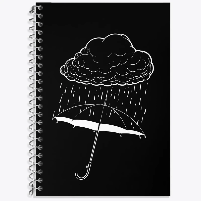 دفتر زبان 50 برگ خندالو مدل دو خط طرح ابر و باران کد F2540