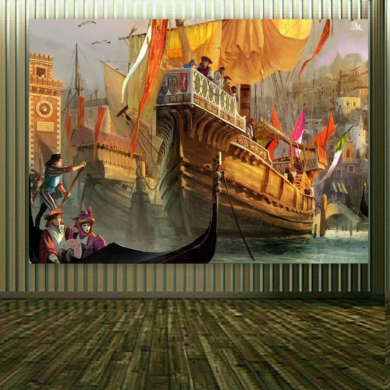 پوسترطرح نقاشی مدل حرکت از اسکله کد BK1890