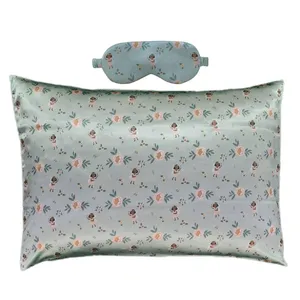 رو بالشی مدل ساتن ابريشم طرح فرشته به همراه چشم بند