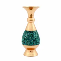 گلدان فیروزه کوبی مسی مدل صراحی کد 0016
