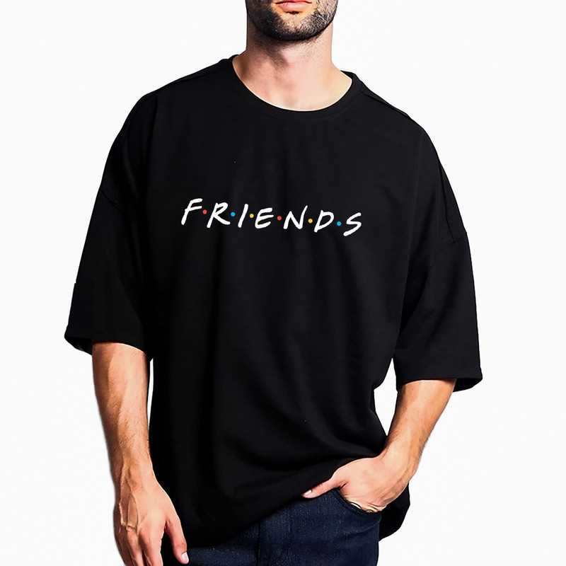 تی شرت اورسایز آستین کوتاه مردانه مدل فرندز 1010