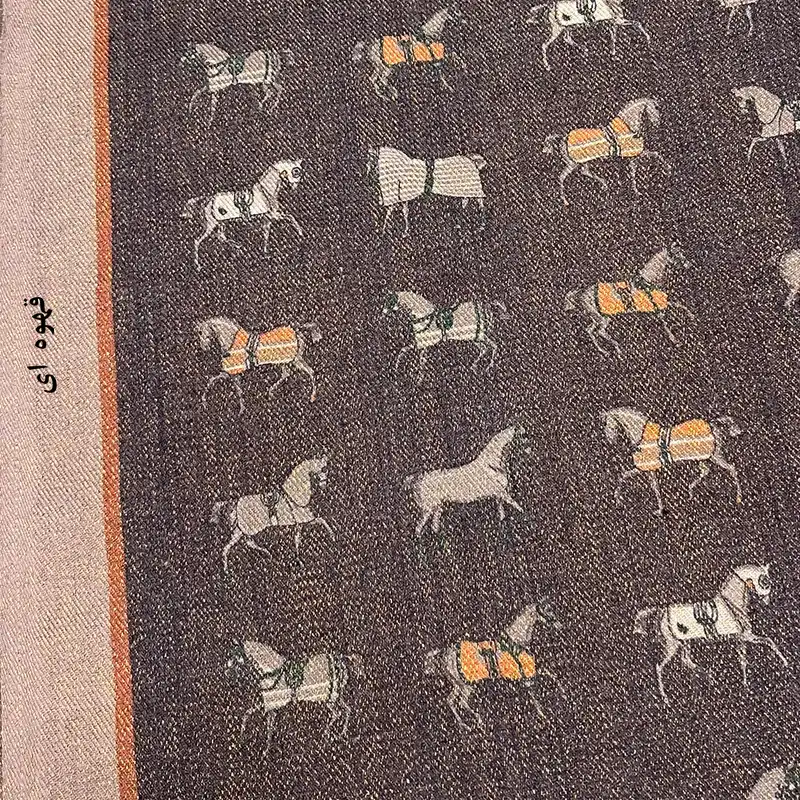 شال زنانه مدل ژاکارد چهارفصل لمه دار