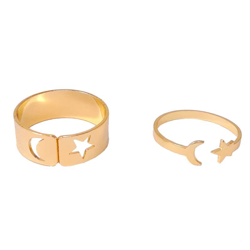 انگشتر زنانه مدل ماه و ستاره کد Rcs2 مجموعه 2 عددی