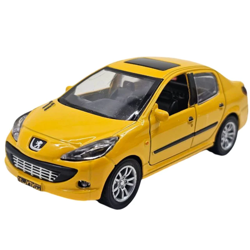 ماشین بازی ناب سل مدل پژو 207 فلزی موزیکال چراغدار عقب کش کد Peugeot 207 metallic musical with pull-back lights