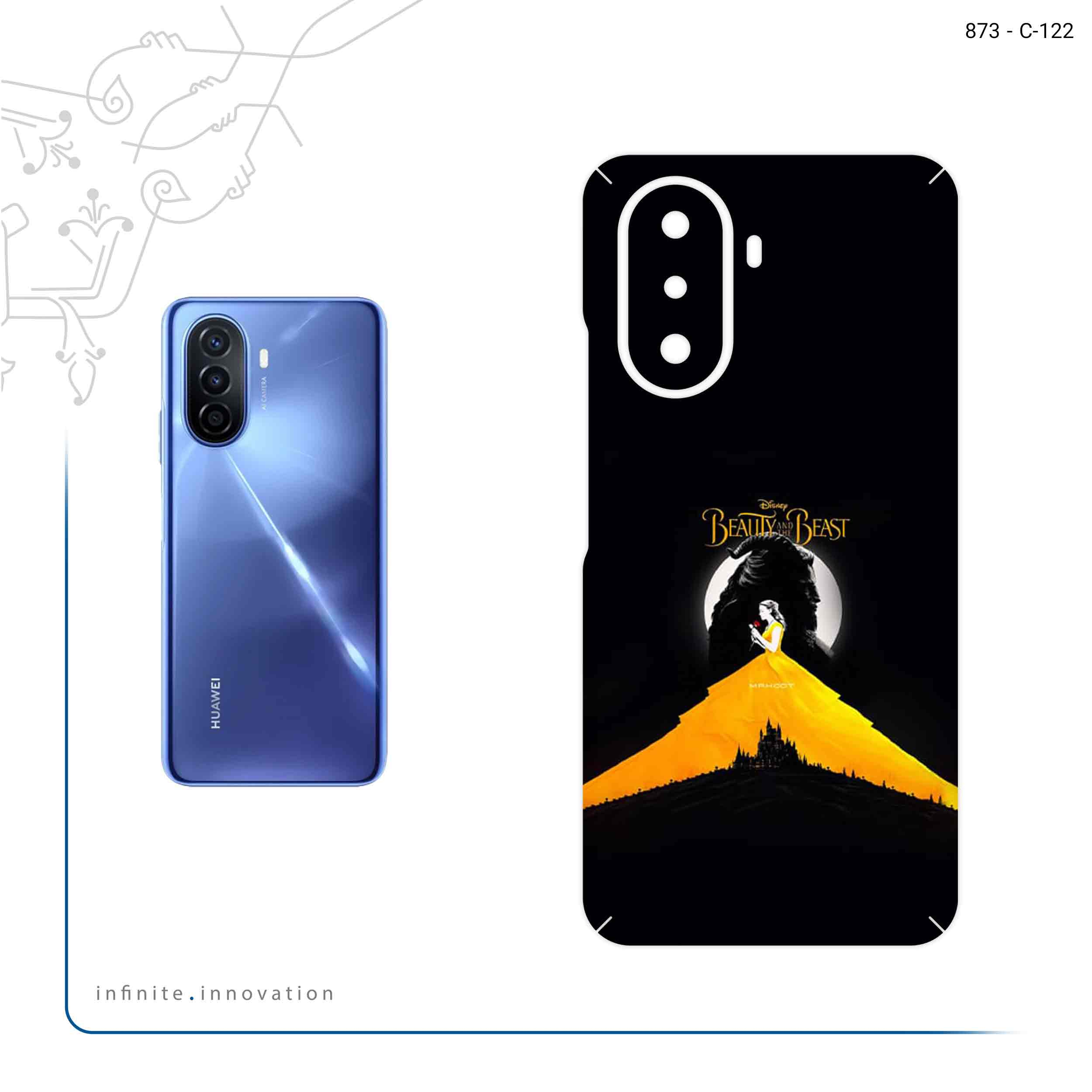 برچسب پوششی ماهوت مدل Beauty and the Beast مناسب برای گوشی موبایل هوآوی Nova Y70