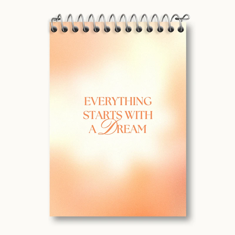 دفتر یادداشت 50 برگ خندالو طرح Everything Starts With A Dream کد N2365