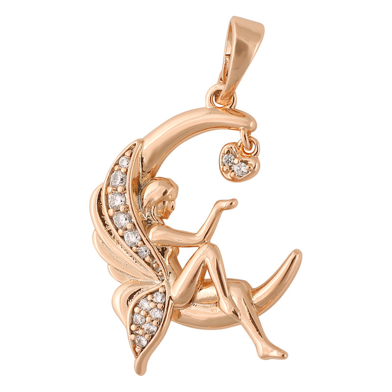 آویز گردنبند زنانه ژوپینگ مدل ماه و فرشته کد N3462 آویز گردنبند زنانه ژوپینگ مدل ماه و فرشته کد N3462